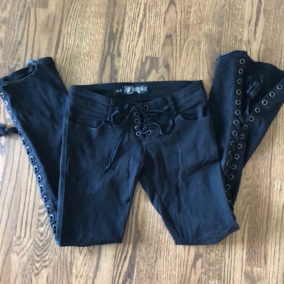 Lip Service Side Lace Up Flare Jeans 